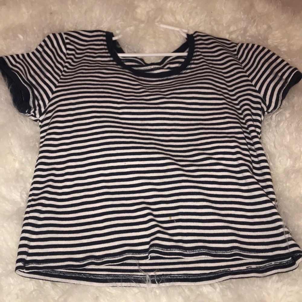 Navy blue striped baby tee